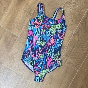 Lands' End Kids' Vibrant Coral Reef One-Piece Swimsuit